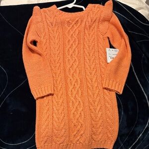 Coral Cable Knit Sweater Dress